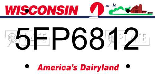 5FP6812 Wisconsin License Plate