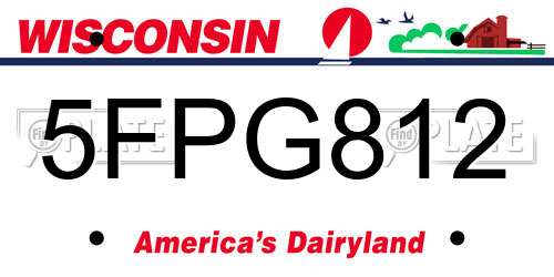 5FPG812 Wisconsin License Plate