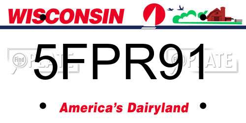 5FPR91 Wisconsin License Plate