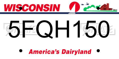 5FQH150 Wisconsin License Plate