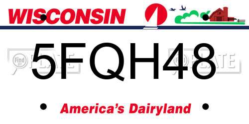 5FQH48 Wisconsin License Plate