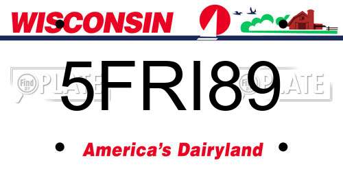 5FRI89 Wisconsin License Plate