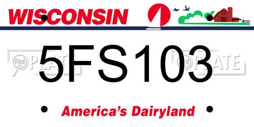 5FS103 Wisconsin License Plate