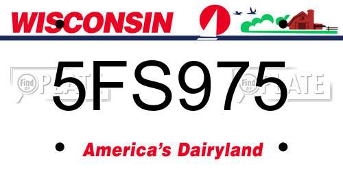 5FS975 Wisconsin License Plate