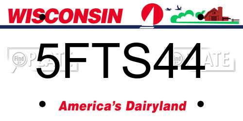 5FTS44 Wisconsin License Plate