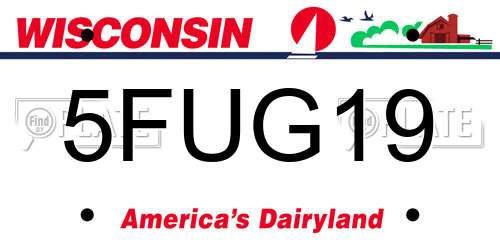5FUG19 Wisconsin License Plate