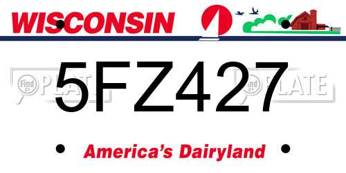 5FZ427 Wisconsin License Plate
