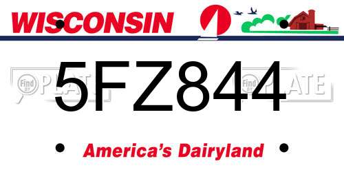 5FZ844 Wisconsin License Plate