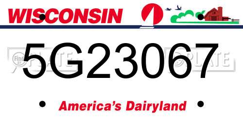 5G23067 Wisconsin License Plate