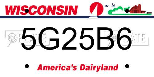5G25B6 Wisconsin License Plate