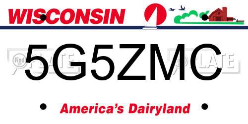 5G5ZMC Wisconsin License Plate