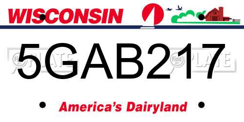 5GAB217 Wisconsin License Plate