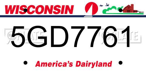5GD7761 Wisconsin License Plate