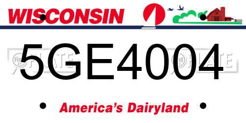 5GE4004 Wisconsin License Plate