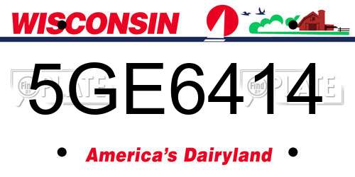 5GE6414 Wisconsin License Plate