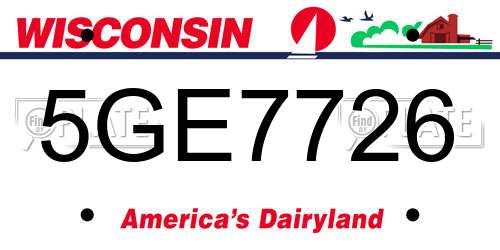 5GE7726 Wisconsin License Plate
