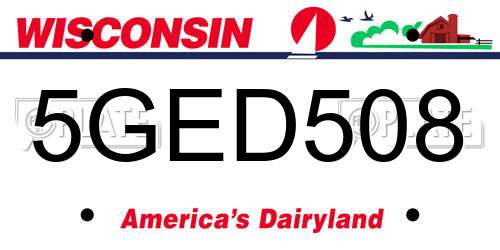 5GED508 Wisconsin License Plate