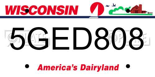5GED808 Wisconsin License Plate