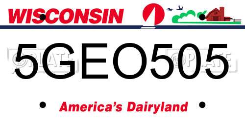 5GEO505 Wisconsin License Plate