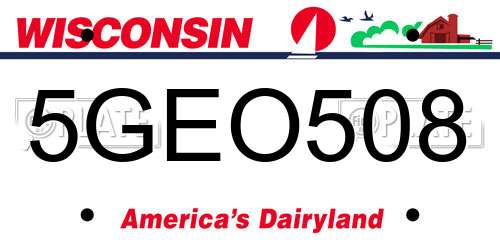 5GEO508 Wisconsin License Plate