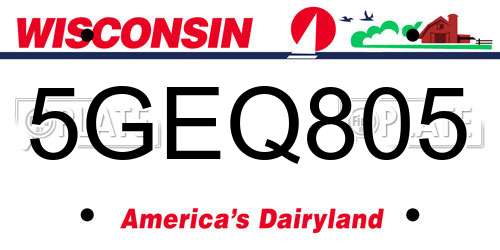 5GEQ805 Wisconsin License Plate
