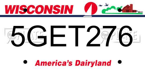 5GET276 Wisconsin License Plate