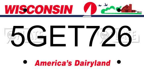 5GET726 Wisconsin License Plate