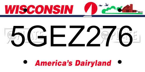 5GEZ276 Wisconsin License Plate