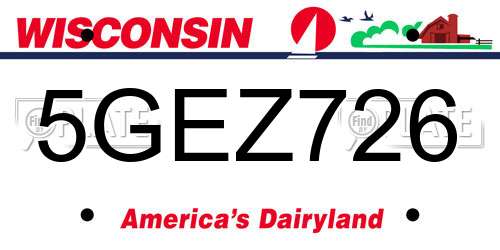 5GEZ726 Wisconsin License Plate