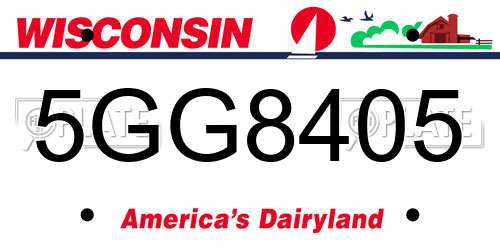 5GG8405 Wisconsin License Plate