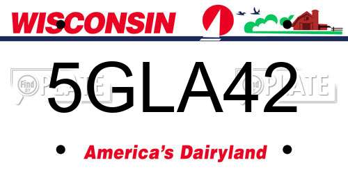 5GLA42 Wisconsin License Plate