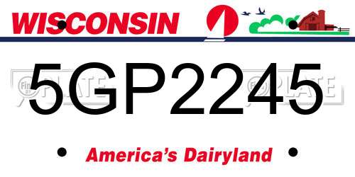 5GP2245 Wisconsin License Plate