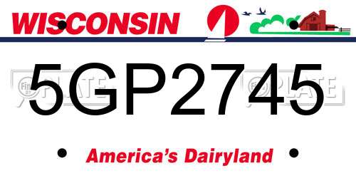 5GP2745 Wisconsin License Plate