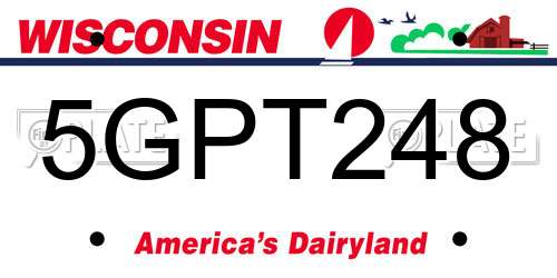 5GPT248 Wisconsin License Plate