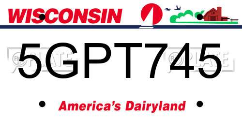 5GPT745 Wisconsin License Plate