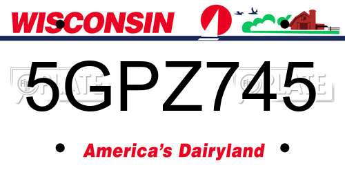 5GPZ745 Wisconsin License Plate