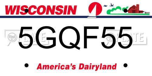 5GQF55 Wisconsin License Plate