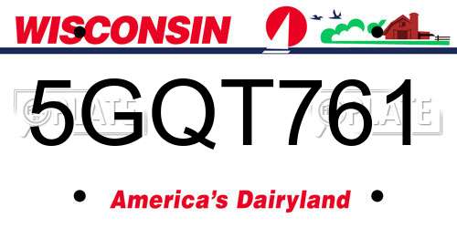 5GQT761 Wisconsin License Plate