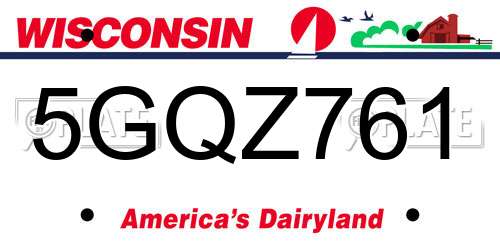5GQZ761 Wisconsin License Plate