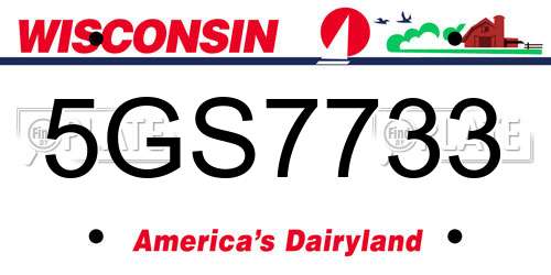 5GS7733 Wisconsin License Plate