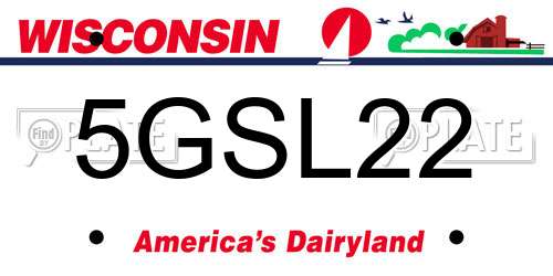 5GSL22 Wisconsin License Plate