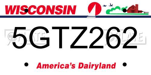 5GTZ262 Wisconsin License Plate