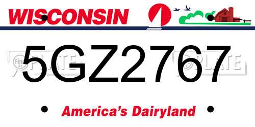 5GZ2767 Wisconsin License Plate