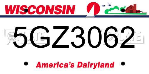 5GZ3062 Wisconsin License Plate