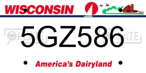 5GZ586 Wisconsin License Plate
