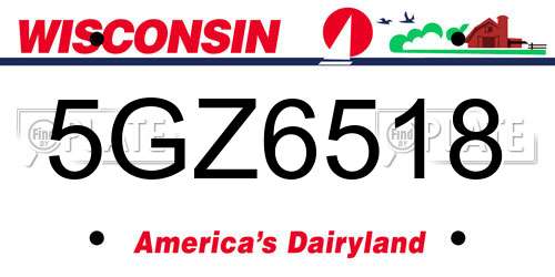 5GZ6518 Wisconsin License Plate