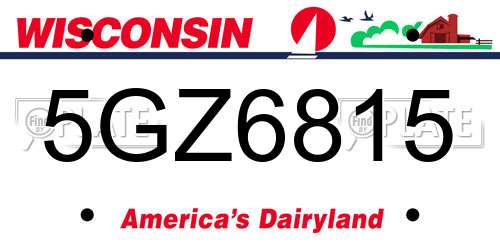 5GZ6815 Wisconsin License Plate