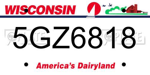 5GZ6818 Wisconsin License Plate