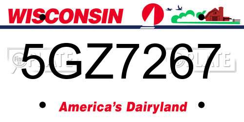 5GZ7267 Wisconsin License Plate