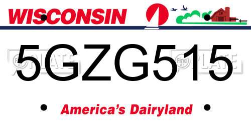5GZG515 Wisconsin License Plate